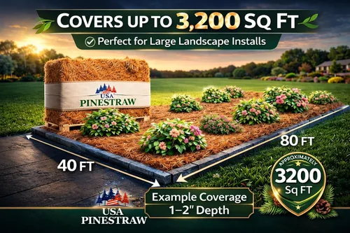 Miniatura 8 de Long Needle Pine Straw Mulch – Cobertura de 3200 pies cuadrados, 1 juego – Paja de pino cosechada en Estados Unidos de primera calidad