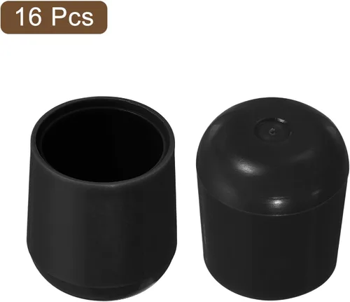 Miniatura 3 de uxcell Protectores de suelo para patas de silla, 16 tapas redondas de plástico para patas de silla, fundas antideslizantes para patas de muebles