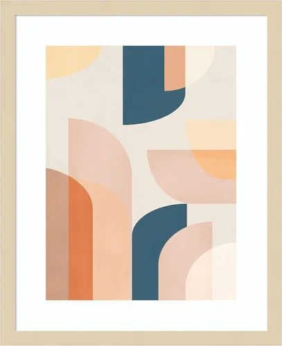 Amanti Art Lienzo decorativo para pared, diseño geométrico retro de 21 x 17 pulgadas, por Kathrin Pienaar, arte abstracto para pared, decoración
