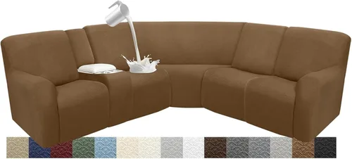 Miniatura 84 de Fundas impermeables de sofá reclinable modular para sofás reclinables, lavable en forma de L, para perros, fundas elásticas para sofá reclinable