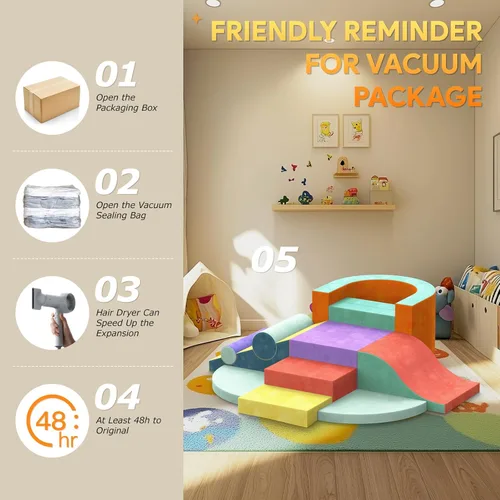 Miniatura 6 de Bloques de escalada de espuma para niños pequeños, 12 piezas de juguetes coloridos de escalada para niños pequeños, juego suave con coche