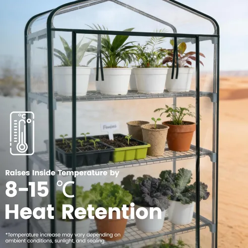 Miniatura 4 de Worth Garden - Invernadero portátil para interiores y exteriores, para plantas y jardinería, con tapa y puerta con cremallera enrollable Cubierta
