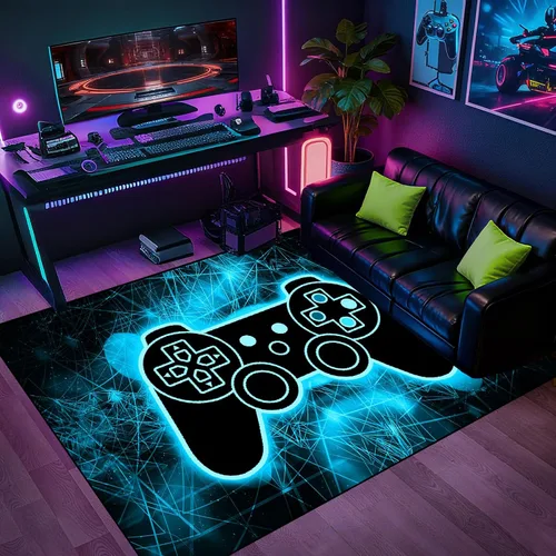 Miniatura 6 de BATATADOCE Alfombras de videojuegos para dormitorio de niños, alfombras para sala de juegos, decoración de juegos para niños, alfombra de área
