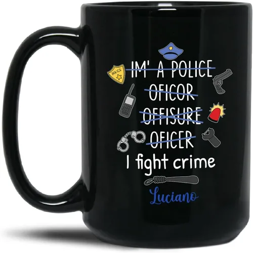 Miniatura 8 de Taza de café con texto en inglés "Best Hero Dad Out There", taza de té de felicitación personalizada para policía, regalo de policía de un compañero