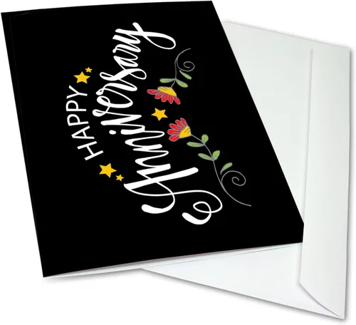 Miniatura 2 de Small World Greetings Tarjeta grande de feliz aniversario del grupo, interior en blanco con sobre, 11.75 x 9 pulgadas, perfecta para familiares