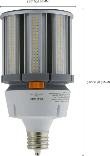 Miniatura 4 de Satco S13143 Hi-Pro CCT seleccionable 3000K/4000K/5000K lámpara LED con puerto de sensor, reemplazo HID, 80 vatios