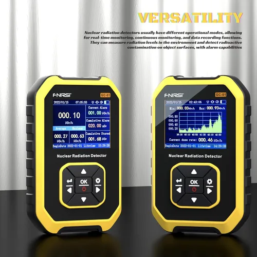Miniatura 4 de Contador Geiger, detector de radiación FNIRSI GC01, dosímetro de radiación de rayos X de rayos β γ, probador gamma beta, medidor de radiación