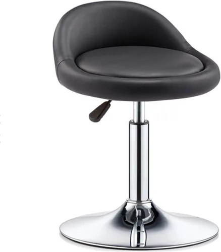Miniatura 24 de Taburete de bar ajustable giratorio, chasis de acero grande, respaldo moderno para el hogar, taburete redondo de pierna alta, carga de 220.5 lbs