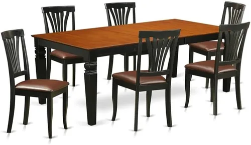 Miniatura 9 de East West Furniture LGAV5-BCH-W - Juego de cocina de 5 piezas que incluye una mesa de comedor rectangular con hoja de mariposa y 4 sillas de asiento