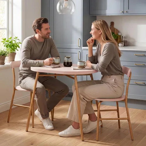 Miniatura 2 de Best Choice Products Juego de mesa de comedor ovalada de 3 piezas, moderno comedor de cocina pequeño con 2 sillas, marco de metal, respaldos curvos