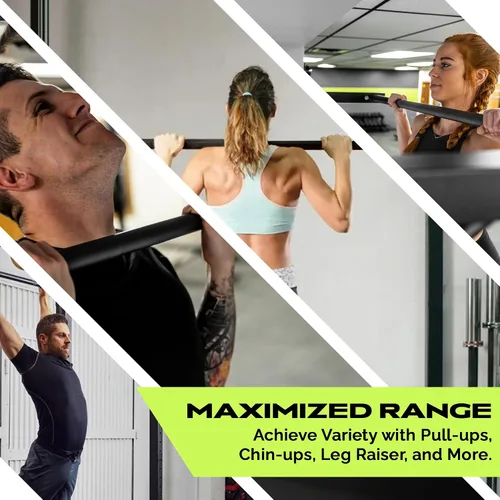 Miniatura 6 de Rage Fitness Barra de dominadas montada en la pared de alta resistencia, capacidad de peso de 500 libras, mantiene la fuerza de la parte superior