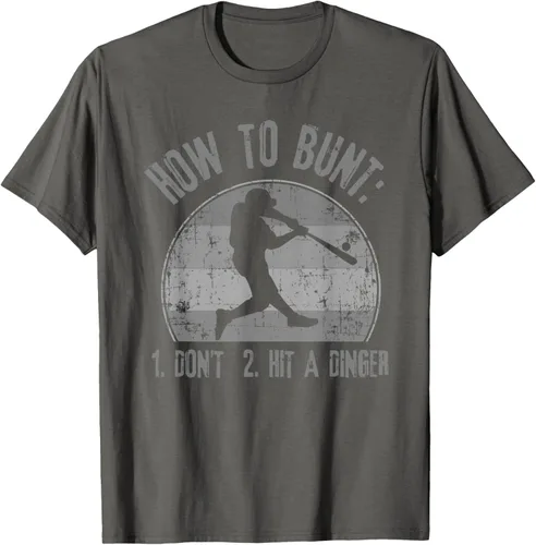 Miniatura 86 de Cómo Bunt Don't Hit A Dinger - Camiseta divertida de béisbol y sóftbol, Negro, S