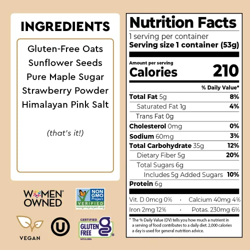 Miniatura 2 de Mylk Labs - Avena instantánea – Fresa vainilla – Sin nueces, sin gluten, alto en fibra, alto contenido de proteínas, bajo en azúcar – 6