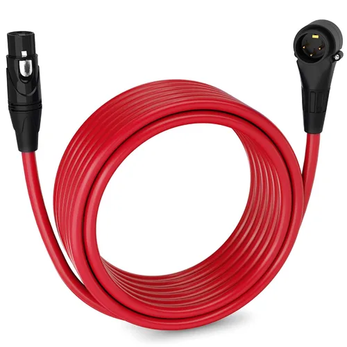 Miniatura 29 de LyxPro Cable de micrófono XLR hembra a macho de ángulo recto de 3 pines de 1.5 pies para altavoces amplificados, interfaz de audio, rendimiento