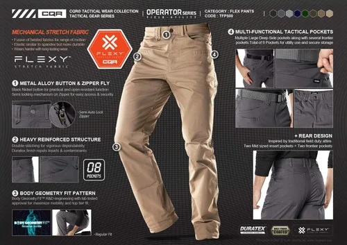 Miniatura 236 de CQR – Pantalones tácticos elásticos tipo cargo para hombre, resistentes al agua, de tela ripstop (antidesgarros), ligeros, ideales para uso diario