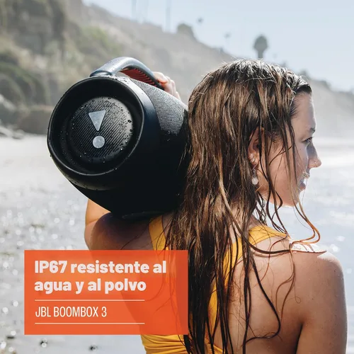 Miniatura 4 de JBL Boombox 3 - Altavoz Bluetooth portátil negro con sonido masivo, graves más profundos, IPX7 impermeable, 24 horas de reproducción, PartyBoost