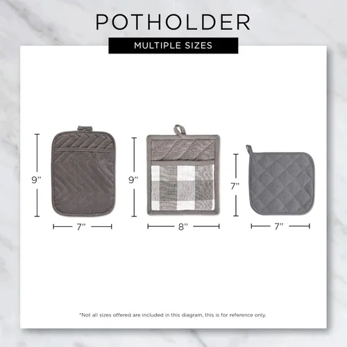 Miniatura 9 de DII Tri-Color Check Collection - Juego de agarraderas para cocina, color negro, 2 piezas