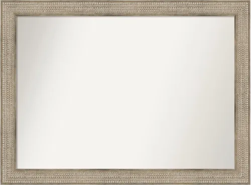 Miniatura 119 de Amanti Art Espejo de baño plateado para sobre fregadero, 26 x 26 pulgadas, espejo cuadrado de níquel pulido, marco de madera tradicional mediano, se