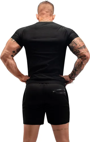 Miniatura 3 de FUXERT - Camisa de sauna para hombre, traje de sudor para gimnasio, ejercicio, camisa de compresión, ropa de entrenamiento moldeadora Negro sólido