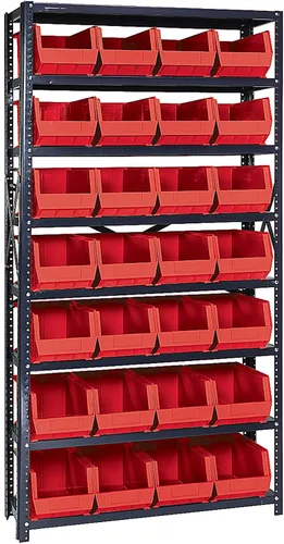 Miniatura 339 de Quantum QSBU-245BK Heavy Duty Shelving Unit with (7) Shelves and (24) QUS245 Black Bins for Garage Warehouse Storage Distribution 400 lb Load