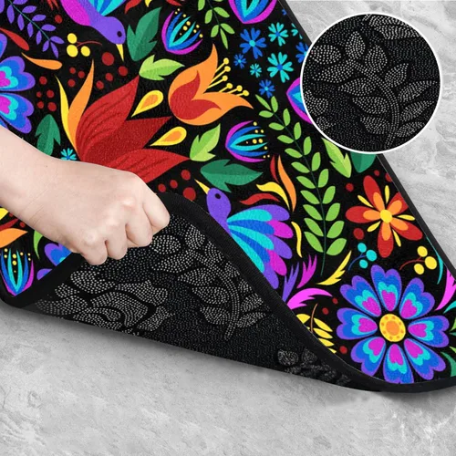 Miniatura 6 de Alfombras de cocina con diseño floral de pájaros mexicanos para interiores y exteriores, antideslizantes, alfombra de pasillo, alfombra