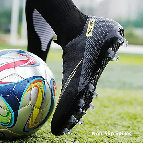 Miniatura 5 de Men's Soccer Shoes Football Cleats Outdoor High-Tops Lace-Up Non-Slip Spikes AGFG Boots