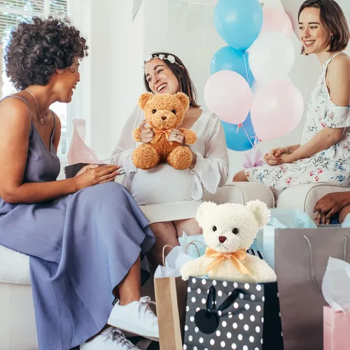 Miniatura 3 de Lenwen 18 animales de peluche de oso a granel de 12 pulgadas, peluche suave, pequeño juguete de peluche para niños y niñas, baby shower, San Marrón