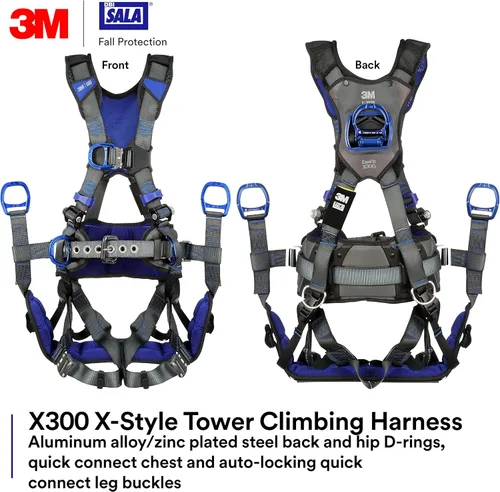 Miniatura 2 de 3M Unisex Dbi-sala 3m Exofit X300 X-style Tower Climbing Safety Harness With Rigid Seat Sling