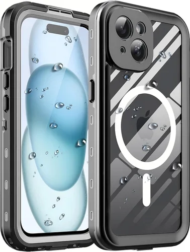 Miniatura 7 de Funda impermeable para iPhone 14 Plus con protector de pantalla integrado y compatible con MagSafe, resistente carcasa de cuerpo completo, a prueba