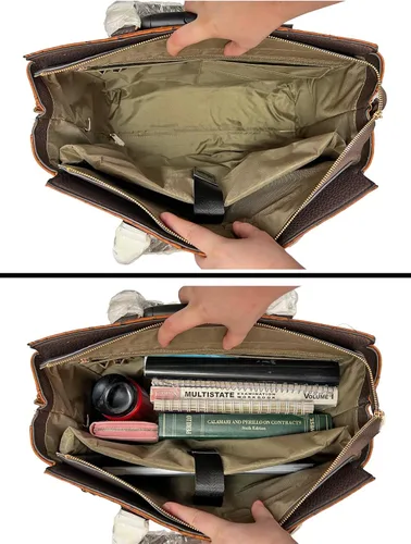 Miniatura 5 de JKM & Company Bolsa con ruedas para laptop para mujer, maletín con ruedas de diseño, se adapta a portátiles de 13 a 17 pulgadas, estuche para Marrón