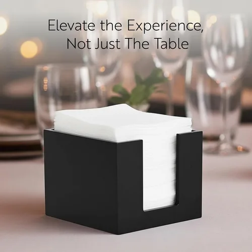 Miniatura 7 de Restaurantware Servilletero de cóctel de 5.5 x 4 pulgadas, 1 servilletero cuadrado plano – para bares, mesas de cocina o encimeras, resistente Negro