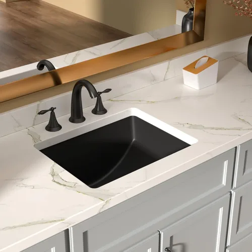 Miniatura 28 de Lordear Fregadero de baño blanco con un agujero de 24 x 20 pulgadas, un agujero, porcelana, cerámica, lavabo para lavabo de baño de 24 pulgadas
