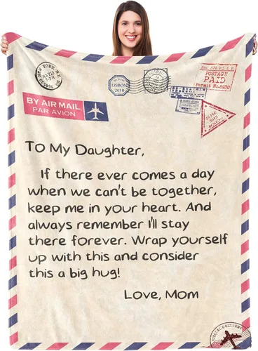 UFOORO Regalos para hija, manta de regalo para hija de mamá, esperanza blanca, oración, cálido abrazo para hija de mamá e hija, regalos de cumpleaños