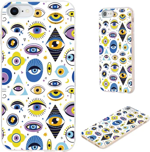 Miniatura 21 de Funda protectora completa delgada y suave de TPU transparente para iPhone SE 2022/2020, iPhone 8/7/6S/6 - Diseño de música divertida guitarra