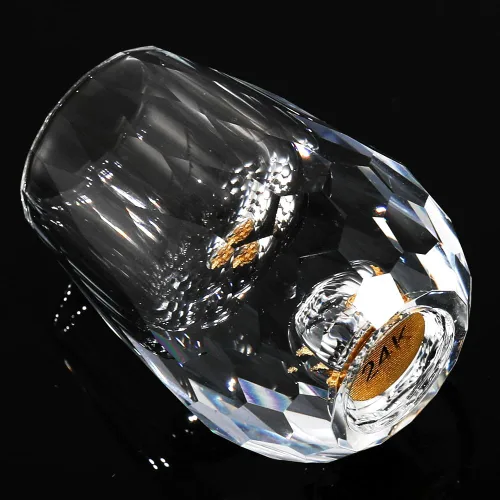Miniatura 4 de SIYOUKI Juego de vasos de chupito de cristal 0.5oz, decorado con copos de hoja de oro de 24K, sin plomo, juego hecho a mano adecuado para MaoTai