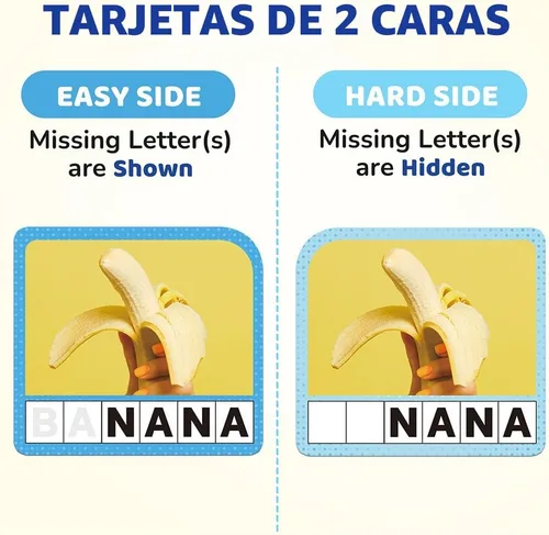 Miniatura 4 de BenBen Juegos de Ortografía, 224 Tarjetas de Memoria, 208 Fichas de Letras de Madera, 1-4 Jugadores, Juegos de Aprendizaje para Niños de 4-8 Años