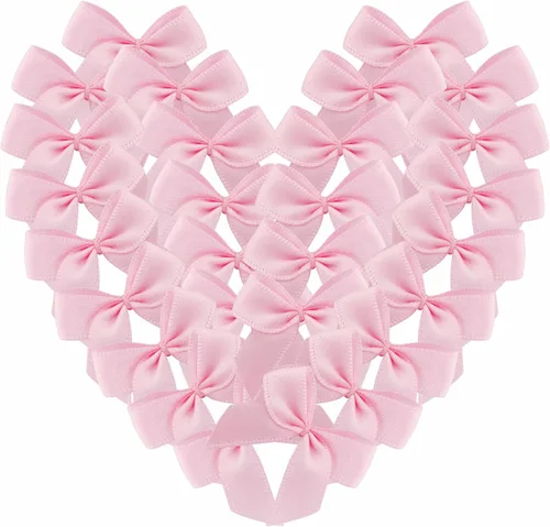 Miniatura 21 de Micomon 50 piezas mini lazos de cinta de satén de 1.6 pulgadas para manualidades, pequeños lazos verdes para decoración navideña embellecimiento