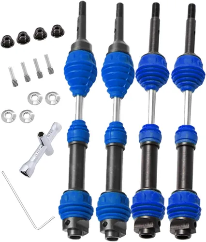 Actualizaciones de ejes CVD para eje de transmisión 1/10 Slash VXL 4x4 Rustler Stampede Hoss VXL 4x4 4WD, 4 piezas de transmisión delantera y Azul