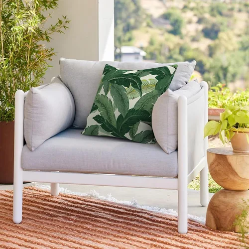 Miniatura 896 de Juego de 2 almohadas para exteriores de 16 x 16 pulgadas, repelentes al agua con interiores, para muebles de patio, hogar, jardín, geometría bohemia