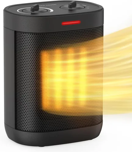 Calentadores de espacio de 1500 W para uso en interiores, calentador portátil de cerámica PTC, calentador de espacio pequeño con termostato, tres