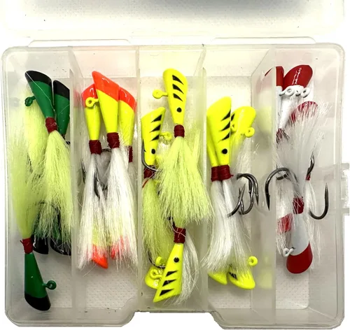 Señuelos de pesca Shad Darts - Señuelos de pesca surtidos - Paquete de 25). Cabezales de plantilla eficaces y de trabajo de 1/4 oz con cola de cubo,