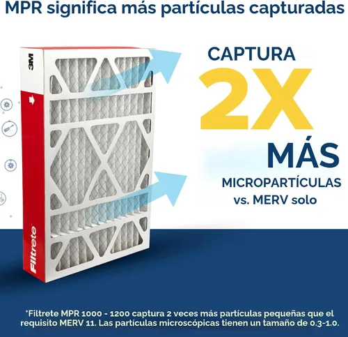 Miniatura 4 de Filtrete Filtro de aire MERV 11 de 20 x 25 x 4 pulgadas, defensa contra micro alérgenos MPR 1000, paquete de 2 unidades, se adapta a Honeywell