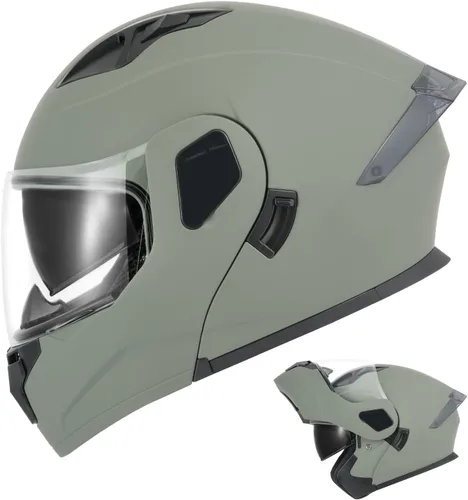 Miniatura 10 de Casco modular de motocicleta, aprobado por DOT, ligero de cara completa, para cuatrimotos y motocross, de doble visera, protector solar