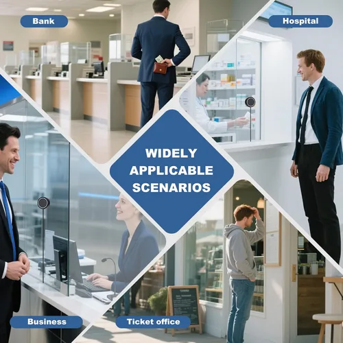 Miniatura 5 de Intercomunicador de ventana, sistema de altavoces de ventana de doble vía para negocios, banco, oficina, hospital, mostrador, tienda, estación
