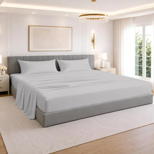 Miniatura 13 de SGI Bedding Juego de sábanas de 108 x 108 pulgadas, 4 piezas, 100% algodón egipcio, bolsillo profundo de 12 pulgadas, ultra suaves, transpirables