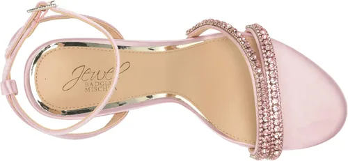 Miniatura 5 de Jewel Badgley Mischka Rosa - Sandalia de tacón con correas de piedras preciosas