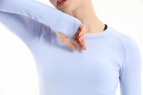 Miniatura 6 de MathCat - Camisetas de entrenamiento sin costuras para mujer, camisetas de yoga de manga larga, camiseta deportiva para correr, camiseta atlética