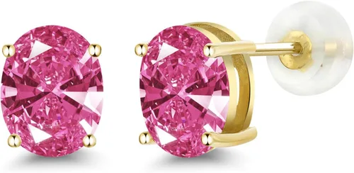 Miniatura 189 de Gem Stone King Aretes de oro de 14 quilates con piedra natal ovalada de 0.315 x 0.236 in Aretes de oro para mujer