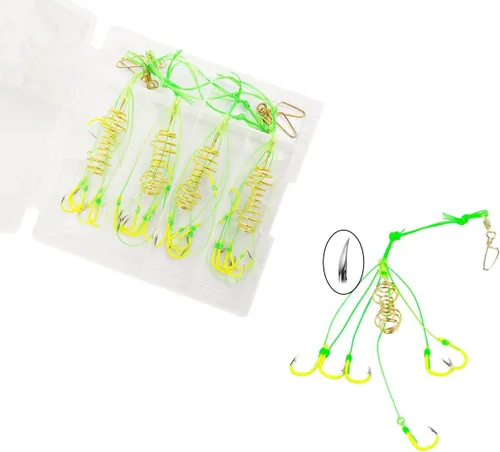 Cebos de pesca de carpa anzuelo trampa de señuelo ganchos luminosos con tipo tambor alimentador de resorte y cuentas de pesca brillantes aparejos de