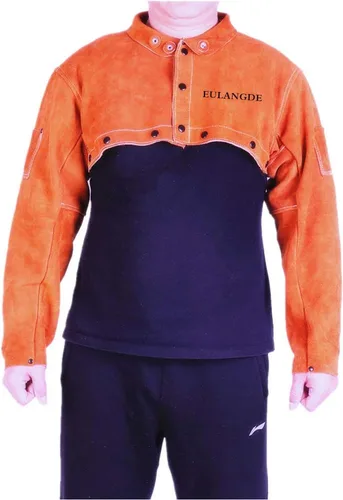 Miniatura 2 de Funda de piel resistente al calor, puños ajustables, cuello ajustable para hombres y mujeres (marrón, mediana)